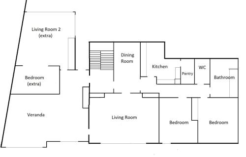 a black and white floor plan of a house at Architektenhaus - Architect's House in Ebersberg