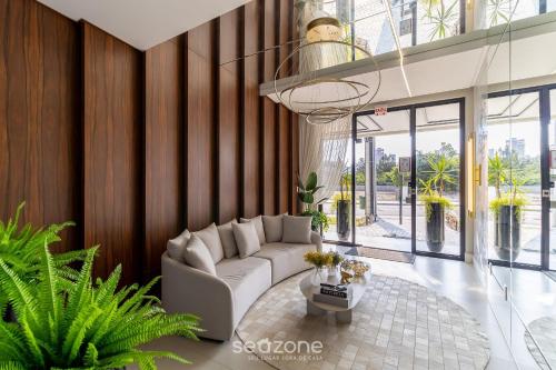 Posezení v ubytování Desfrute do melhor de Perequê a 150m do mar! CLE