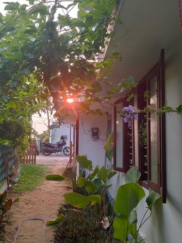 a building with a window and plants on the side at JeeHaa Homestay in Alleppey