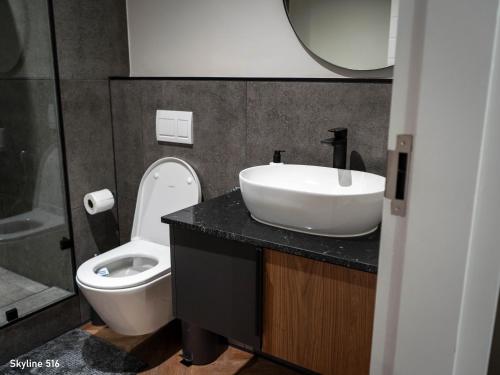 a bathroom with a sink and a toilet at On Park 516 At Century City in Cape Town