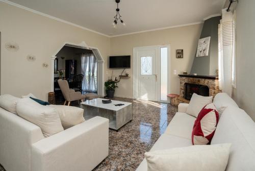 Televisyen dan/atau pusat hiburan di Ionian View Village House