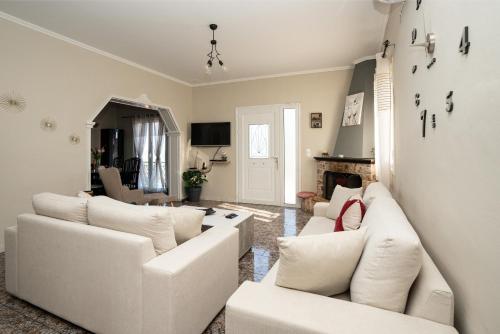 Ruang duduk di Ionian View Village House