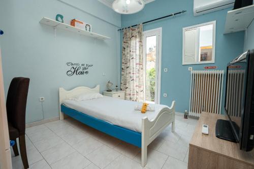 Katil atau katil-katil dalam bilik di Ionian View Village House
