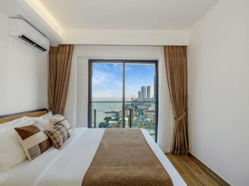 Ένα ή περισσότερα κρεβάτια σε δωμάτιο στο Merton Holiday Inn
