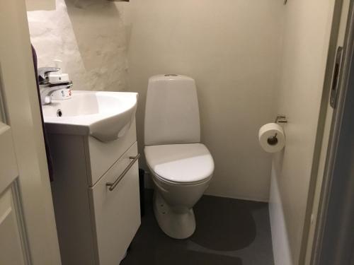 Koupelna v ubytování Rebslagerhuset
