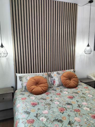 a bedroom with a bed with two pillows on it at Donnabellahome in Ajo