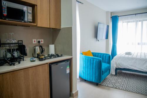 Kuchyň nebo kuchyňský kout v ubytování Nyayo View Studio with Amazing Views