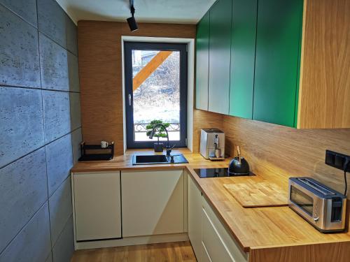 Кухня или мини-кухня в Luxusne apartmany Telgart - Olivia
