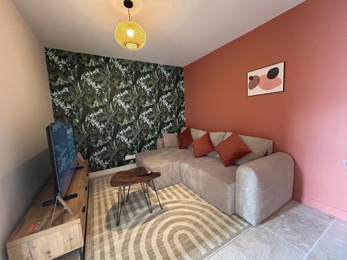 Large bright T4, tram, parking