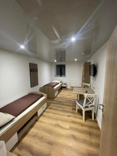 Ένα ή περισσότερα κρεβάτια σε δωμάτιο στο Durchreisezimmer Ferienwohnung Monteurzimmer