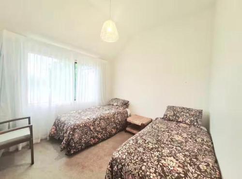 a bedroom with two beds and a window at Homestay near CHC Airport - 2 rooms in Christchurch
