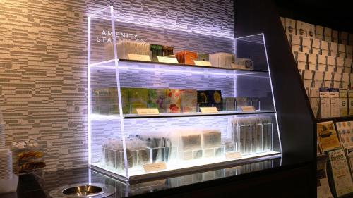 a display case in a store with some food at JR-East Hotel Mets Mizonokuchi in Kawasaki