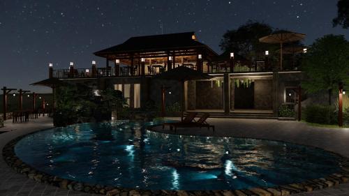 Bazén v ubytování Phố Núi resort onsen & spa nebo v jeho okolí