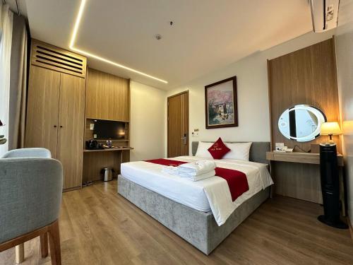 Postel nebo postele na pokoji v ubytování SOCA Hotel LAO CAI