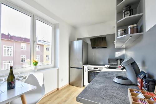 Kuchyň nebo kuchyňský kout v ubytování Karlsbad Central Point