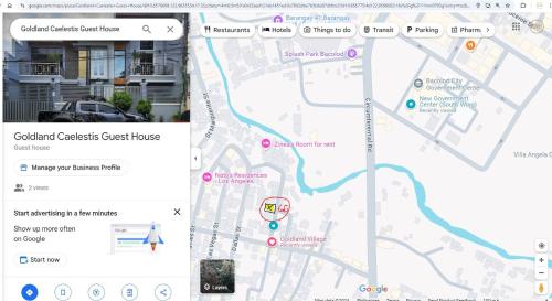 a map of the cedar castle guest house at Goldland Caelestis Guest House in Bacolod