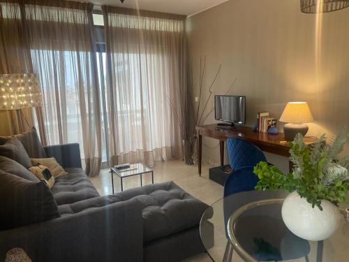 Χώρος καθιστικού στο Stefania sea view apartment