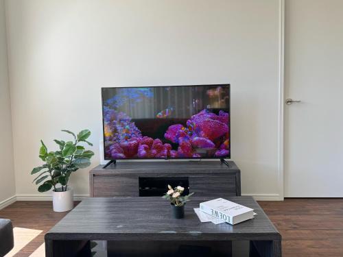 TV a/nebo společenská místnost v ubytování Charming 4bdr holiday home in Heathwood