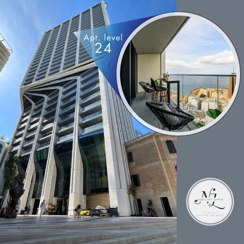 a picture of a building with a view at 24th Floor Luxury Sea View Apart-Hotel Pools Spa Gym & Rooftop I Mercury Tower in St. Julianʼs