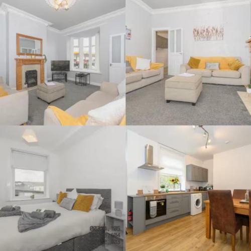 four pictures of a living room and a living room at Pass the Keys Brighouse Central - Ideal For Workers in Brighouse