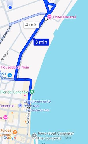 a map showing the location of the hotel massacre at Hotel Marazul in Cananéia