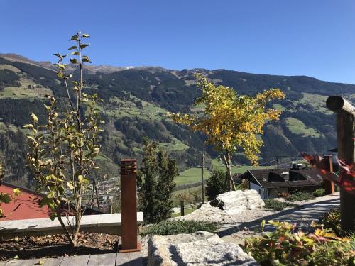 a view of the mountains from a house at Landhaus Rieder im Zillertal in Aschau
