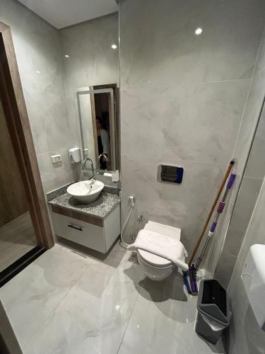 a bathroom with a toilet and a sink at Cozy Homes in Cairo