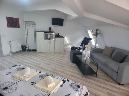 Kuchyň nebo kuchyňský kout v ubytování Fenix Apartments