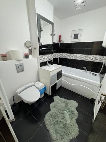 Apartament Brazdăにあるバスルーム