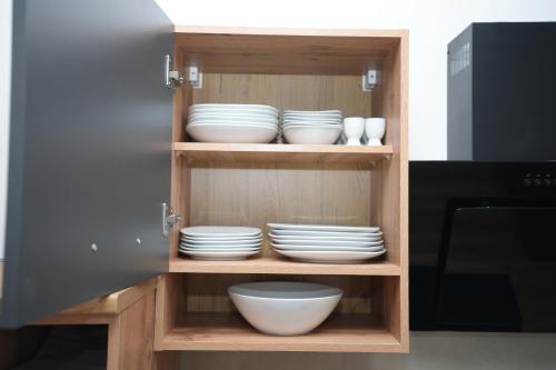 Kuchyň nebo kuchyňský kout v ubytování Ferienwohnung Forellenhof - Mitten in der Natur