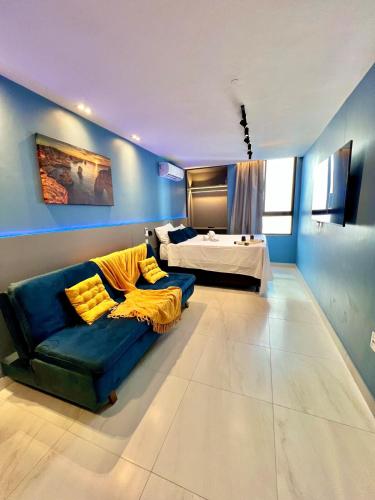 Giường trong phòng chung tại Loft tecno