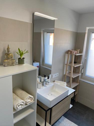 Koupelna v ubytování LandNest Ferienwohnung