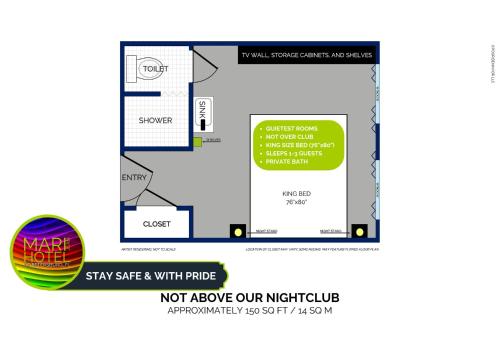 a graphic of a not above our website at Mari Jean Hotel - All Adults Welcome in St. Petersburg
