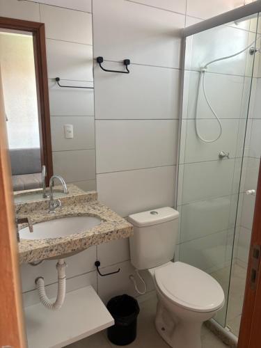 Koupelna v ubytování Flat Vila Atlântida 311B