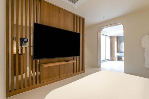 TV a/nebo společenská místnost v ubytování 양주 무인텔 호텔그리다 Hotel Grida