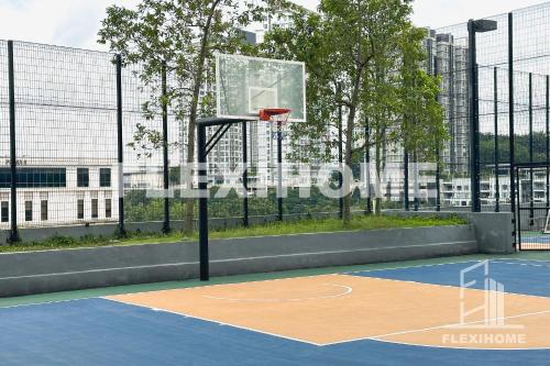 a basketball hoop on a court in a city at FREE Streaming Services-Designed Studio Home at Cybersquare, Cyberjaya by Flexihome-MY in Cyberjaya