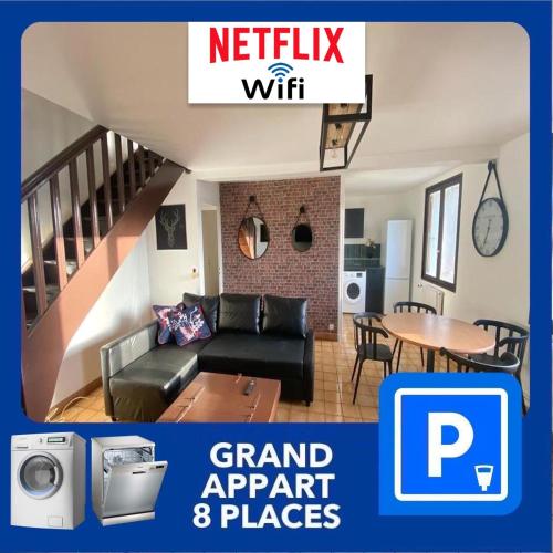 014 CHIC & COSY GRAND APPART DUPLEX 76m2 WIFI SMART TV NETFLIX ET VUE PANORAMIQUE