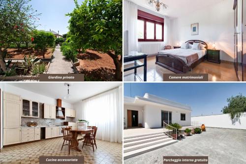 un collage de cuatro fotos de una casa en Villa Maroby Garden & Parking - Lecce Selection, en Lecce