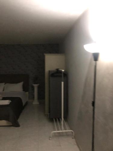 a bedroom with a bed and a lamp in a room at Casa di Codo in Naples