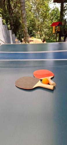 a skateboard sitting on top of a table at Cantareira - Deck House in Mairiporã