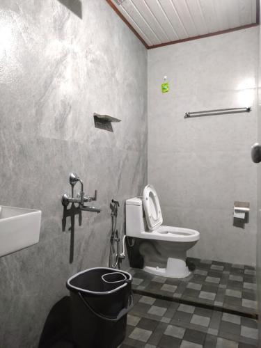 a bathroom with a toilet and a sink at 2Bhk Vacation Home Munnar, Adimaly in Anniyartholu