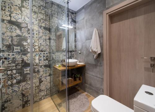 Koupelna v ubytování Lefkas Villas