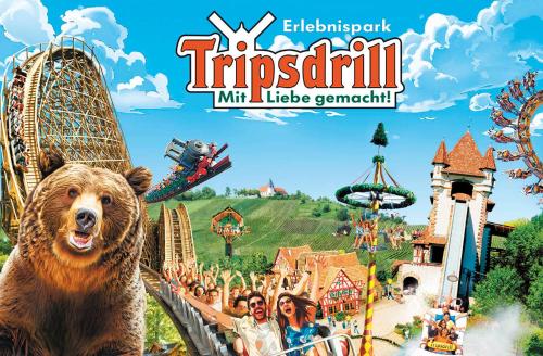 a poster for an amusement park with a bear at GRooms in Gemmrigheim