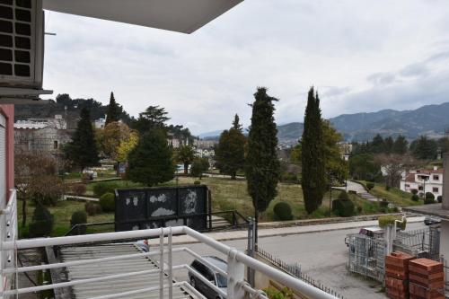 a view of a city from a balcony at Leo Apartment in Përmet