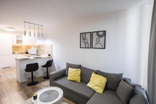 Kuchyň nebo kuchyňský kout v ubytování Figlo Apartment