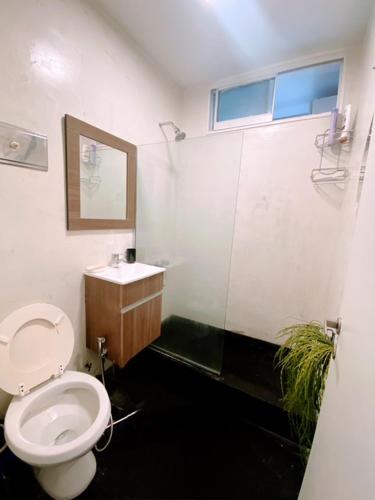 a bathroom with a toilet and a sink at Balcones del Calicanto in Córdoba