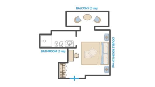 a floor plan of the embassyium embassyium apartments in philadelphia at The One Hotel - Designed for Adults - Pet lovers in Riccione