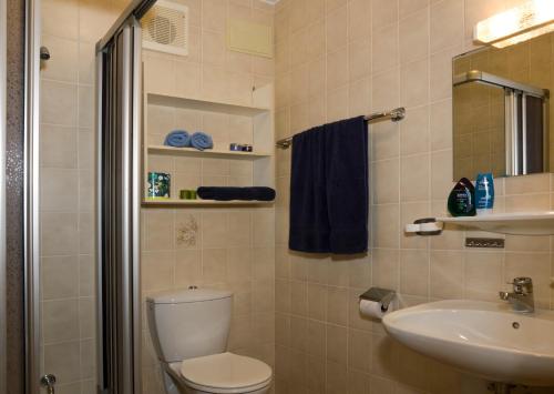 a bathroom with a toilet and a sink at Studio in Bad Füssing - Bayern 53139 in Bad Füssing