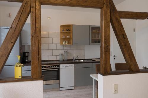 Kuchyň nebo kuchyňský kout v ubytování Tom´s Ferienappartements