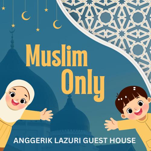 a muslim couple dancing in auri guest house poster with a banner and text at ANGGERIK LAZURI Guest House & Homestay in Johor Bahru